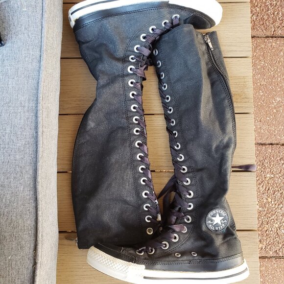 EUC CTAS Converse Knee Hi 519811F Rockabilly Gothic Jet Black (5.5) KICKS - Picture 8 of 12